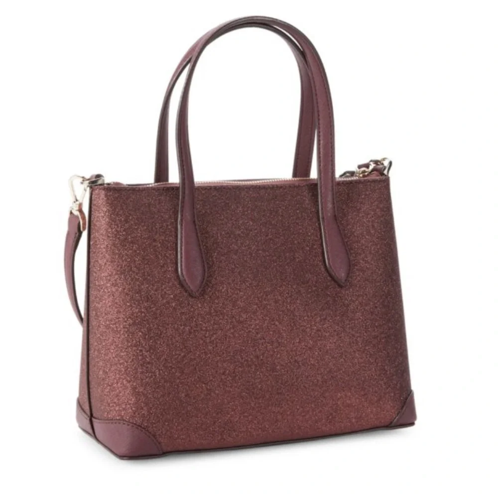 KATE SPADE NEW YORK Glitter Leather Satchel Deep Nova NWT - Picture 2 of 9